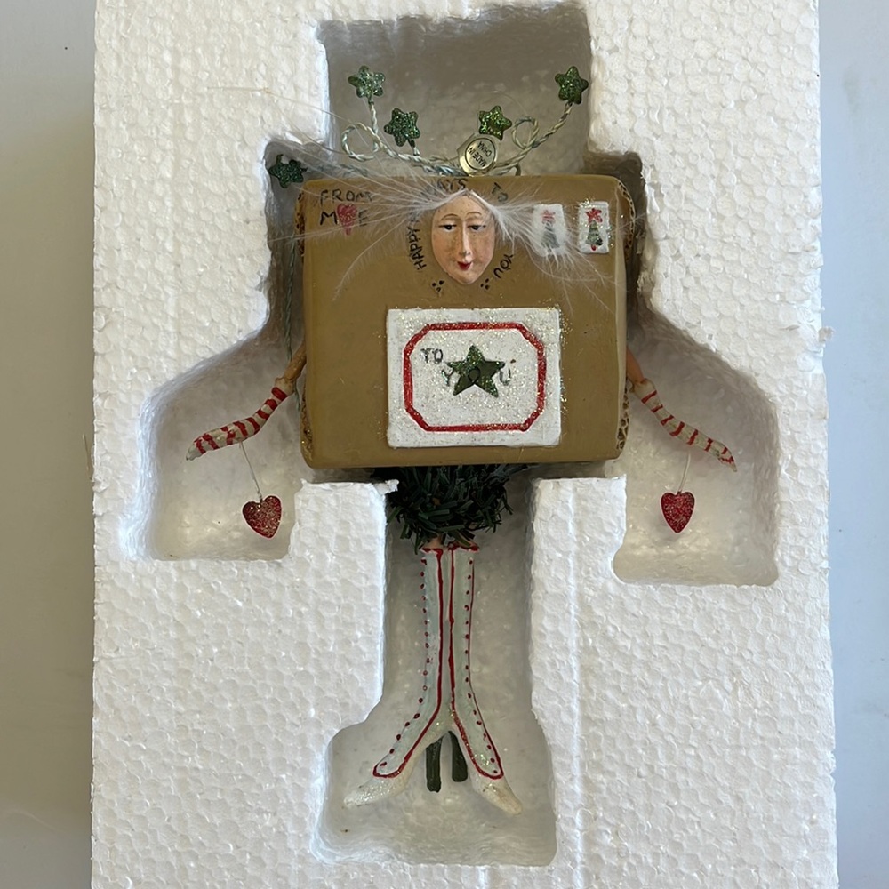 Dept 56 Christmas Krinkle Brown Paper Package by Patience Brewster